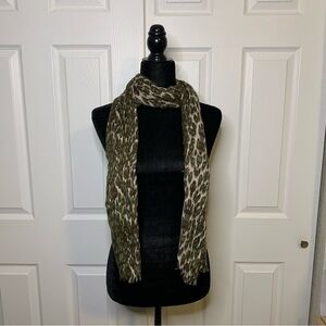 Olive Leopard Print Scarf